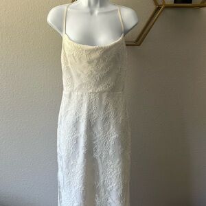 BHLDN Amsale Lace White Elopement Midi Dress (Only worn once)